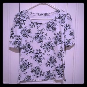 Beautiful black white an grey floral shirt